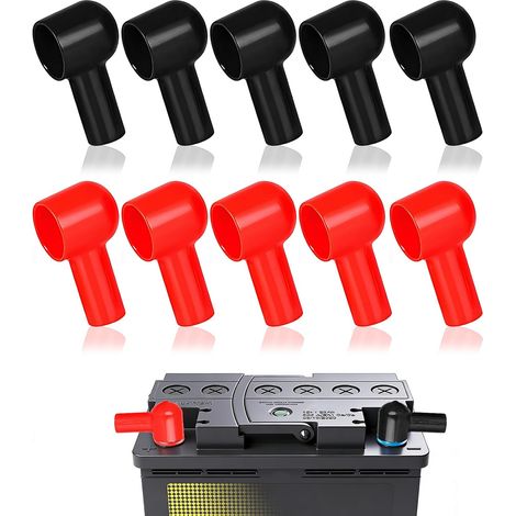 Batterie Borne Caoutchouc Protecteur, Couvercle de Borne de Batterie, Protection Isolante pour Cosses de Batterie et Bougies, Capuchons Anti-Corrosion et Anti-Parasite pour Sécurité Automobile (1/5)