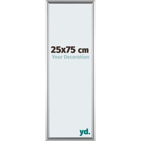 yd. - Cadre photo 25x75 - Argent - Plastique - Bordeaux