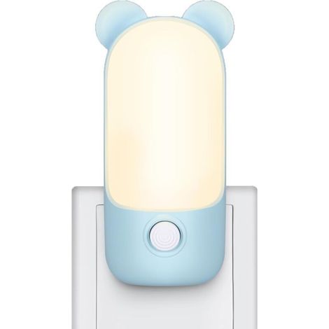 Veilleuse pour enfants, prise pour décoration de chambre LED Lampe de nuit pour enfants avec 2 modes pour escaliers, couloir, cuisine (bleu) (1/4)