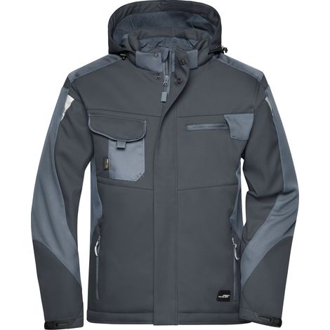 James & Nicholson Professionelle Softshelljacke mit Innenfutter JN824 Gr. 3XL black/carbon (1/4)