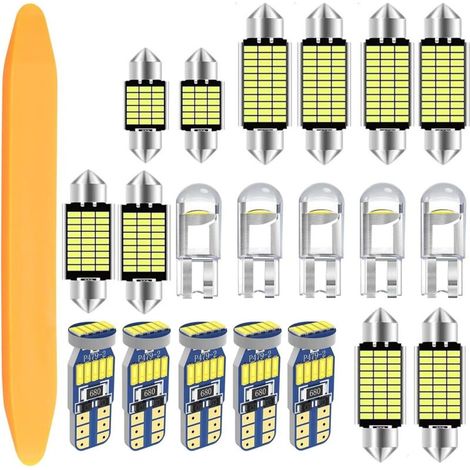 T10 W5W LED 194 168 2825 Ampoule Voiture,Feston 6418 C5W Voiture(31/36/39/41MM) Ampoule,12V 6000K(Blanc),Adaptées aux feux de recul de la plaque d'immatriculation du dôme de carte[20 P (1/4)