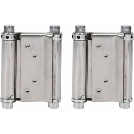 2Pcs Charnières À Ressort Double Action en Acier Inox Charnières de Porte de Saloon Gond Porte Battante, Capacité de Charge Jusqu'à 15 Kg-LIAIKI (1/4)