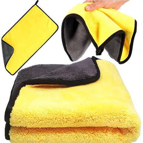 Toalla de microfibra de terciopelo de doble cara Alogy Car Detailing de 30x60 cm para lavar y secar coches. (1/4)