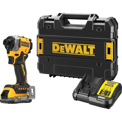Dewalt DCF850E1T 18v XR Brushless Powerstack Impact Driver + 1 x Stack Battery (1/4)