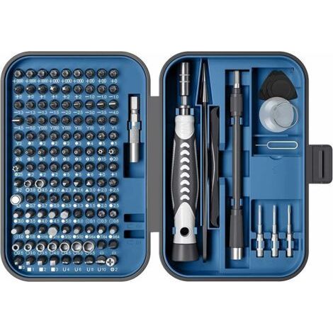 GABRIELLE Jeu De Tournevis De Précision 130 En 1 Kit Amélioré Tournevis De Précision Magnétiques Mini Avec Etui Outil De Réparation Pour Appareils Electroniques Pc Portable Iphone Ipad Montre Lunettes (1/5)