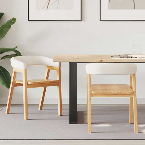Esszimmerstühle 2 pcs Natur 54 x 57 x 73 cm Massives Gummiholz