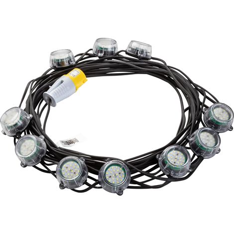 Draper 34747 Defender E89354 110V 50W Heavy Duty LED Encapsulated Festoon String Lights, 22m