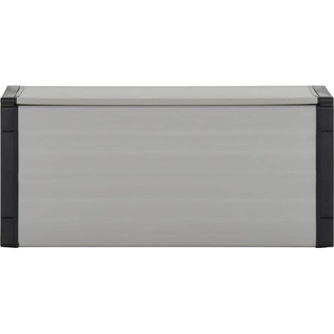 Poubelle de Jardin Armoire à Déchets Tri Sélectif PP et PVC Gris et Noir 85 x 34 x 40 cm (1/5)