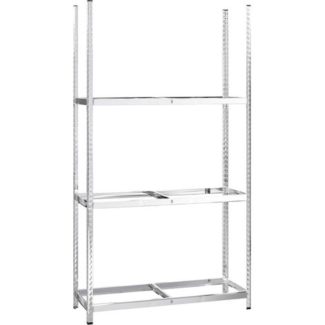 vidaXL Estantería de neumáticos de 3 niveles acero plata 110x40x200 cm (1/2)