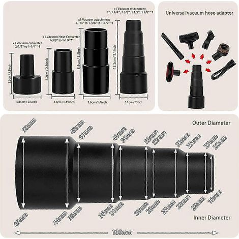 12 piezas de accesorios universales para aspiradora de 1-1/4 pulgadas, cepillo, varilla de extensión y boquilla. Edición CE 0711