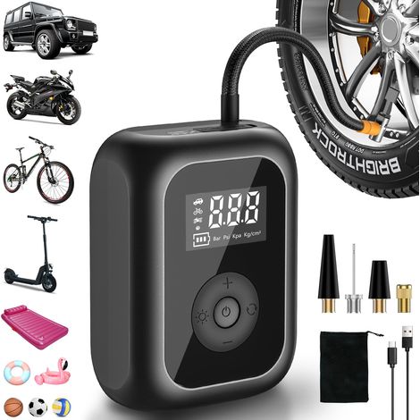 compresor de aire, pantalla digital, 4 modos, motor turbo, batería de 6000 mAh, para coche, bicicleta, motocicleta (1/5)