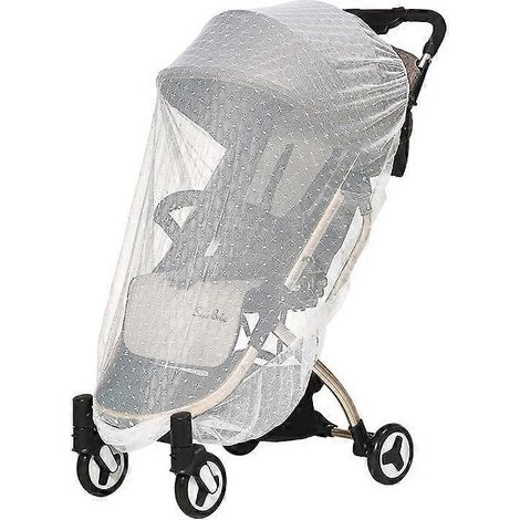 Lot de 2 moustiquaires universelles pour poussette et landau - Protection anti-moustiques et guêpes, filet fin et résistant, sac de transport inclus, lavables (1/5)