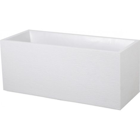 eda-plastique Graphit Blumenkasten weiß cerusiert 97,6 L