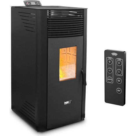 MSW – Poêle à granulés 13 kW – Efficacité 90% – Capacité réservoir 25 kg – Plage température 10-35 °C – Pour 130 m² – 5 niveaux de puissance (1/5)