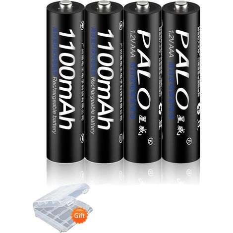 Batería recargable, capacidad de 1100 mAh, diseño ecológico, 4 pilas AAA. (1/2)