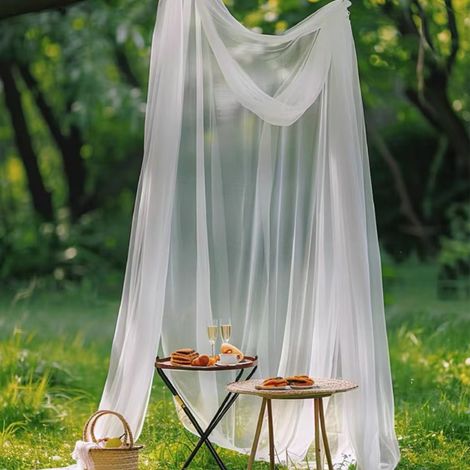 Blanc Tissu en tulle doux, 6mx 160 cm, à coudre, décoration d'arche de mariage, cérémonie, voile, pour DIY Décoration Mariage Anniversaires Favors Party (1/5)