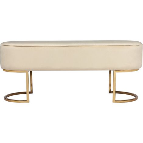 Panca Pera 200 in velluto crema e oro (1/3)