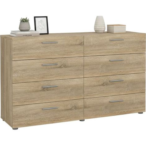 Dmora - Credenza Phethai, Buffet da soggiorno, Madia da salotto, Dispensa da cucina, 140x40 h82 cm, Quercia