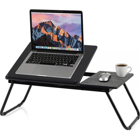 Plateau en MDF et métal, table pour ordinateur portable pliable, réglable 4 positions, usage canapé et lit (1/5)