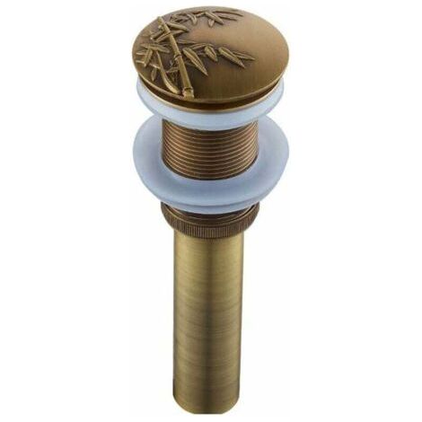 Nazalus-Vente chaude-Bonde de Vidage Lavabo Automatique Push Open pour Lavabo ,Bouchon de vidage en Laiton Antique Clic-clac Pop-up Sans Trop-plein ,Système de Vidage Accessoire de Salle de Bain Unive (1/4)