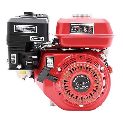 Moteur à essence 4 temps 7,5 CV 5100 W - Vilebrequin - Pompe à eau - Sur pied - Kart - Monocylindre - Pour pompe de transfert d'eau, débroussailleuse, kart (1/5)