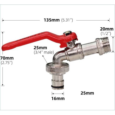 Buse d'arrosage en alliage de zinc Fauset antirouille haute pression pour robinet d'arrosage (1/5)