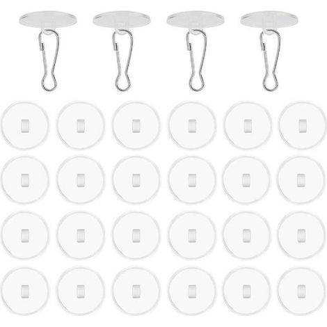 30pcs Crochet de Plafond Adhésif, Salle de Bain, Crochets de Décoration de Plafond Avec 30 Clips de mât de Drapeau, Montage (1/5)