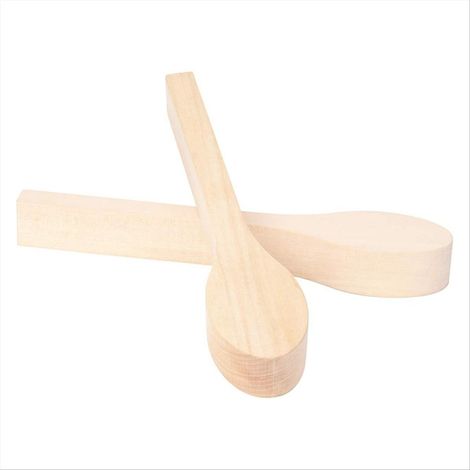 Set mit 2 Schnitzlöffeln aus Buchenholz für Anfängerkinder (1/5)