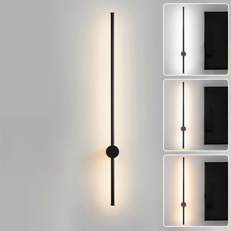 Applique murale LED 60 cm, lampe de chevet rotative à 350°, éclairage décoratif d'intérieur, 3 températures de couleur réglables, noir (1/5)