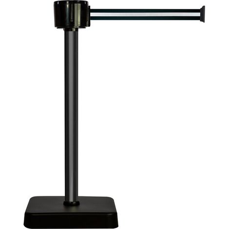 Poteau alu noir à sangle grande longueur noir/argent 12m x 50mm sur socle mobile - 2810067 (1/2)