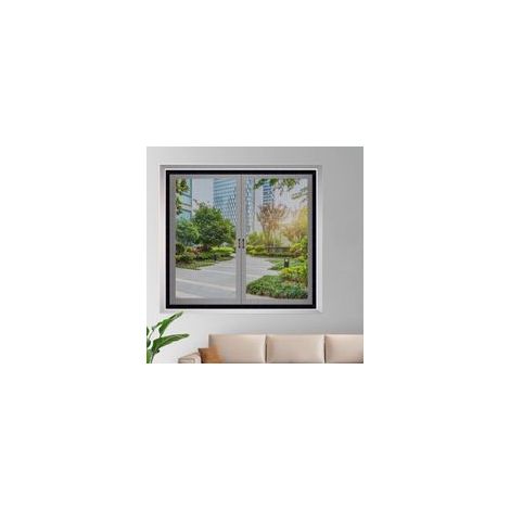 Moustiquaire Fenêtre 150x200cm Noir Fibres de Verre Moustiquaire Peut êTre ColléE Et InstalléE Sans PerçAge pour Filet Anti-Insectes