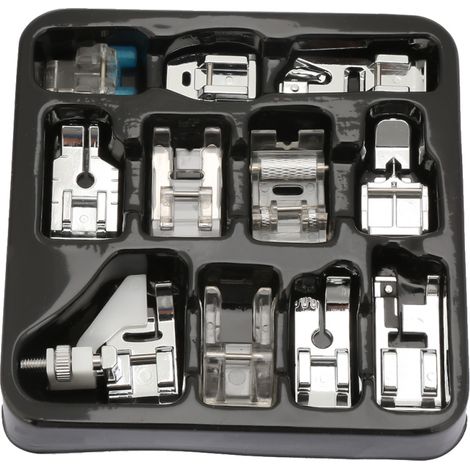 11 tipos / Caja de prensatelas para máquinas de coser, accesorios para ribeteado doméstico