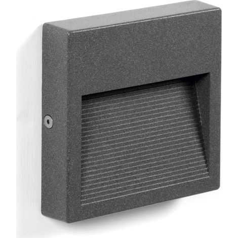 Aplique exterior asimétrico SLIM cuadrado LED SMD 3 W 86 lm 3000 K CRI90 IP65 42°/85° Antracita (1/3)