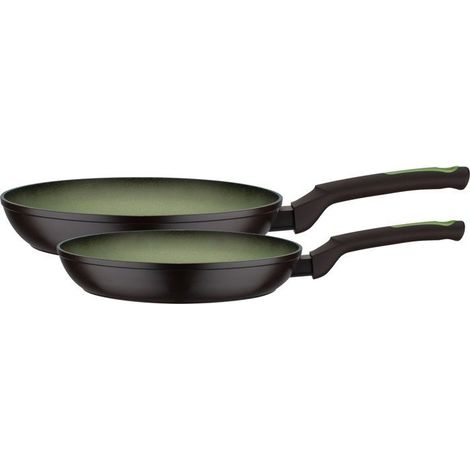 Set de 2 sartenes - Inducción - GSW - AGUACATE - Ø 24 y 28 cm - Aluminio forjado 3 mm - Verde
