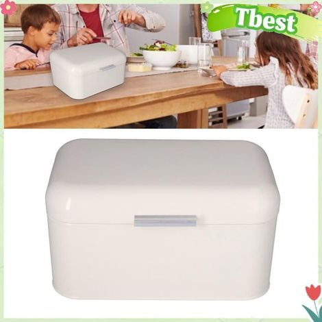 Tbest Boîte à pain laiteux Boîte à Pain, Boîte de Rangement de Pain en étain Rétro sans Odeur de Grande capacité meuble rangement (1/5)