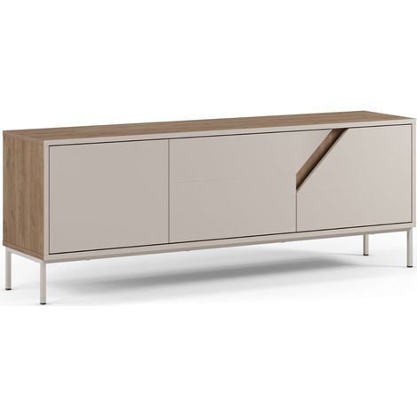 DALIA - Meuble TV 150cm -en mélamine - Beige (1/5)