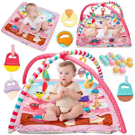 Tapis d'éveil bébé 3 en 1 - PIMPIMSKY - 5 Jouets éducatifs - Noir - Nouveau-né (1/5)