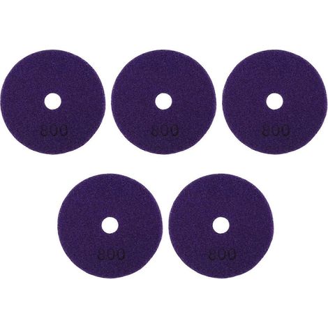 5-teiliges Set mit 4-Zoll-Diamant-Nasspolierpads, weichen Schleifscheiben für Marmor, Granit und Keramik, Körnung 800