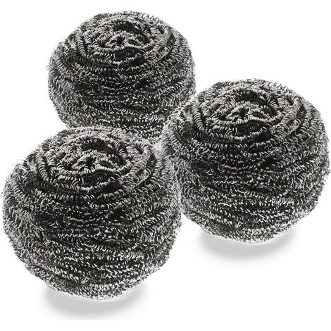 Brosse à vaisselle spirale en acier inoxydable - Tampon à récurer en métal - Idéal pour nettoyer les poêles, casseroles, grilles et plus encore (lot de 3) (1/5)