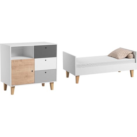 Lettino evolutivo cassettiera fasciatoio Vox Concept Legno (1/4)