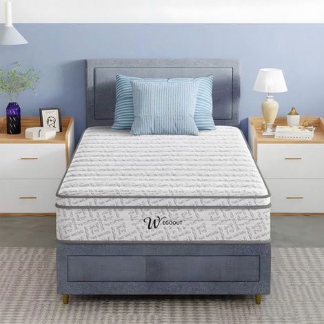 Matelas 90x190 cm Luxe, Épaisseur 26 cm, Latex, Fermeté Moyenne, Ergonomique, Hybride Mousse & Ressorts Ensachés, Certifié Oeko-Tex (1/5)
