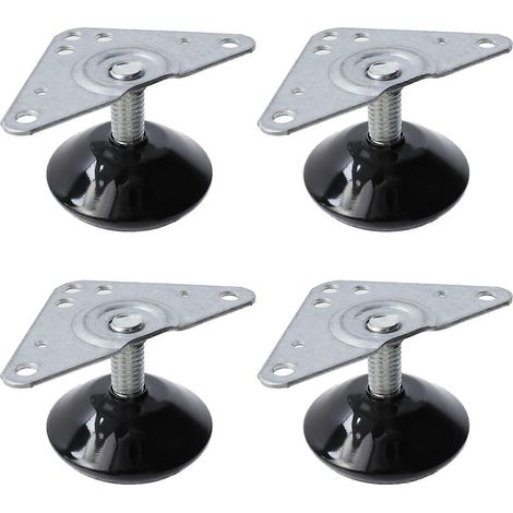 4 pieds de nivellement réglables pour meubles avec rondelles triangulaires, pieds de nivellement robustes pour armoires, vis M8, compatibles avec les tables, les chaises et les canapés. (1/4)