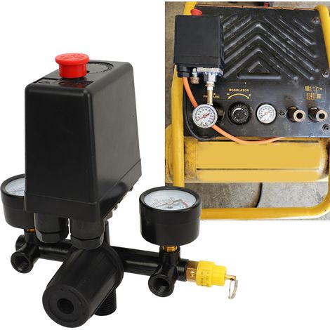 Kit compresseur d'air, accessoires pour pompe de compresseur d'air, vanne CE + FBANG + support entièrement noir + vanne à bille union (1/5)