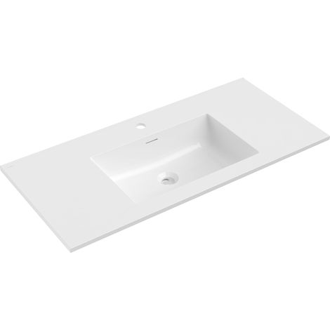 Mexen Otis lavabo empotrado en encimera 101 x 46,5 cm, blanco brillante - 25181000 (1/3)