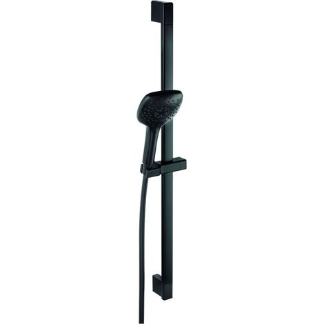 Novaservis Set doccia - Set doccetta, supporto asta saliscendi e flessibile, nero opaco KIT201,5