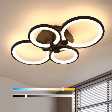 Plafonnier LED Dimmable Avec Télécommande, 42W 4700LM, Noir (1/5)