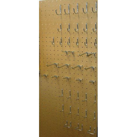 Mottez – Crochets de rangement universels pour panneau perforé – Lot de 40 – B274B – Fixation murale – Acier galvanisé pour usage intensif