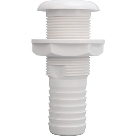 Naroote Connecteur Traversant de Coque de Bateau, Filetage de Précision, Raccords de Sortie de Vidange Droits à Haute efficacité, Vidange Lisse Droite pour Yachts RV (White). (1/5)