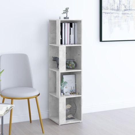 Armoire d'angle Meuble de rangement d'angle Gris béton 33x33x132 cm Aggloméré RTJEX293632 (1/5)
