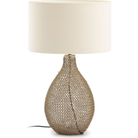 Lampe de Table 25x25x45 Verre/Métal doré/Sans écran